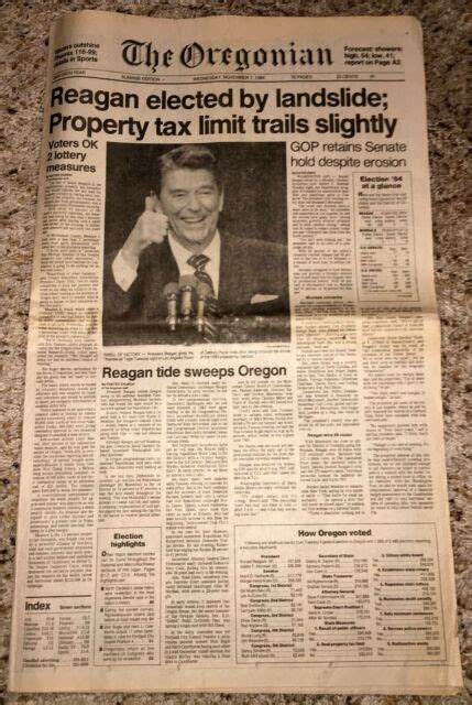 Ronald Reagan 1984 Landslide Presidential Victory Original And Complete