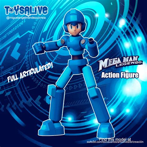 Megaman Legends Action Figure Full Articulated Es Modelo 3d Arte Megaman