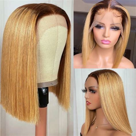 Amazon Ombre Honey Blonde Bob Wigs Human Hair X Hd Lace Wig