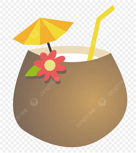 Coconut Drink Clipart Transparent Background, Summer Drink Coconut ...