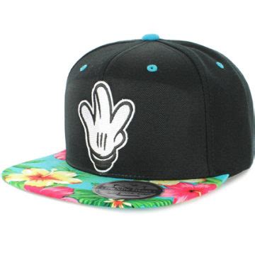 Thug N Swag Casquette Snapback Thug N Swag Hand Noir Floral Bleu