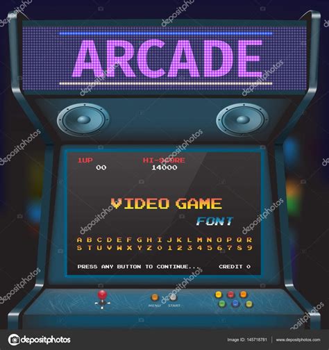 Arcade Video Game Font 8 Bit Font Arcade Retro Machine Stock Vector Image By ©tetsuobuseteru