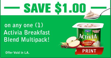 11 Dannon Activia Yogurt Printable Coupon