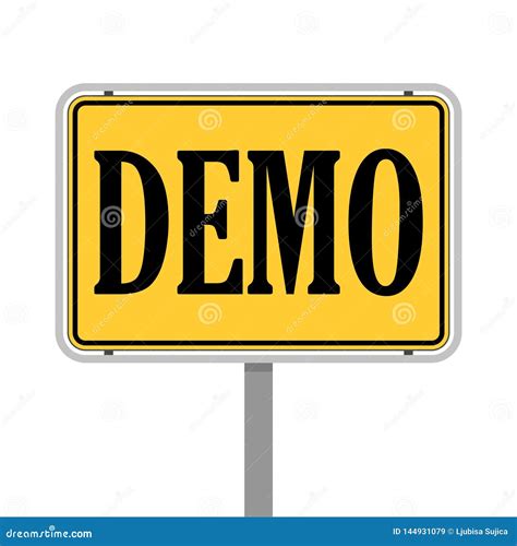 Demo Product Demonstration Road Sign Service Example Stock Illustration