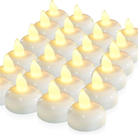 Singtok 12 Pcs Flameless Waterproof Floating Led Candles Battery Powered Flickering