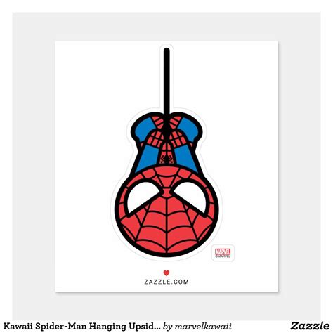 Kawaii Spider-Man Hanging Upside Down Sticker | Zazzle | Spiderman ...