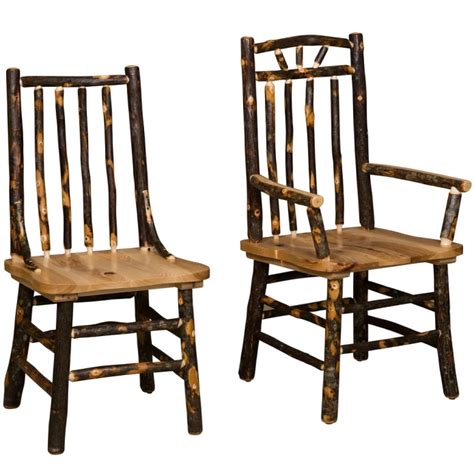 Hickory Amish Dining Chairs Rustic Amish Furniture Cabinfield Fine