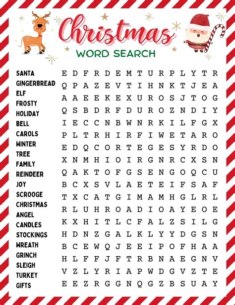 Christmas Word Search Game Christmas Printable Game Etsy Hong Kong