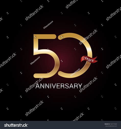 Vektor Stok Years Golden Anniversary Celebration Logo Tanpa Royalti