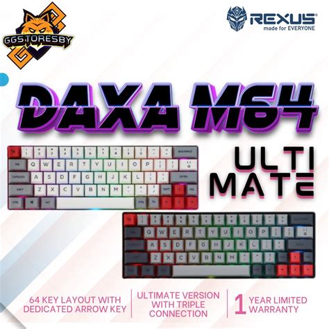 Jual REXUS DAXA M64 ULTIMATE WIRELESS Mechanical Gaming Keyboard