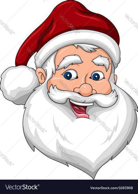 Happy santa claus face side view Royalty Free Vector Image