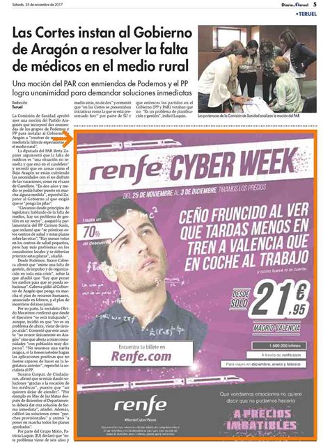 Publicidad En La Edición Impresa De Diario De Teruel