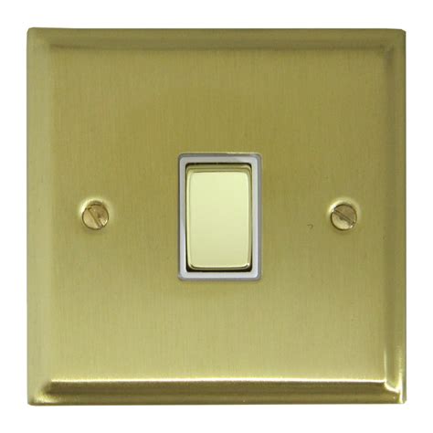 Gh Deco Satin Brass Light Switch 1 Gangbrass Switchwhite Insert