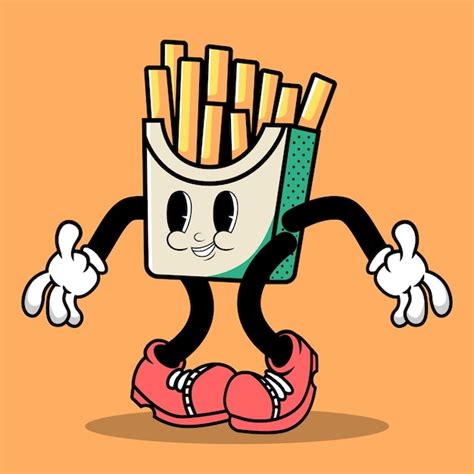 Premium Vector Mascot Character Cartoon French Fries