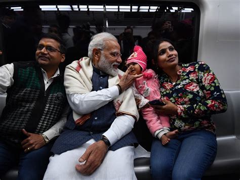 Pm Narendra Modi Takes Delhi Metro Ride To Iskcon Temple News18