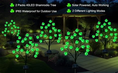 Amazon Lmtocs 2 Pack St Patricks Day Decorations Outdoor Solar