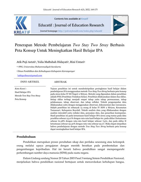 PDF Penerapan Metode Pembelajaran Two Stay Two Stray Berbasis Peta