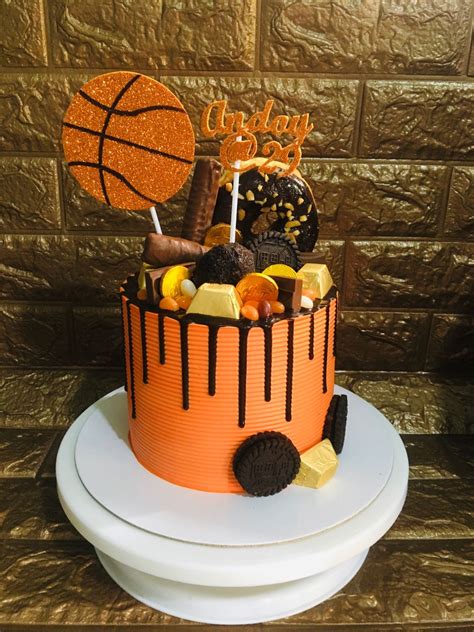 Basketball Chocolate Overload Drip Cake Basketball Birthday Cake