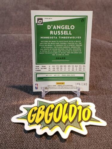 Panini Donruss Optic Lime Green Prizm D Angelo Russell