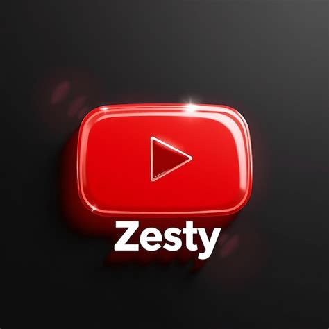 Youtube Logo With 3d Render Glossy Glass Material Radiant Glow Red And White Color Scheme