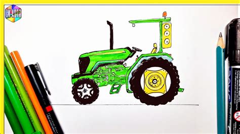 Easy John Deere Tractor Drawing