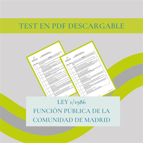 Test Ley De La Funci N P Blica De La Comunidad De Madrid