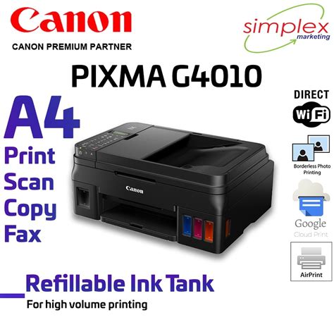 Canon Pixma G4010 Ink Efficient G Series Printer Pre Order Simplex Marketing Atelier Yuwa