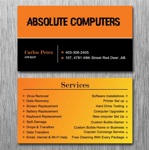 Computer Tech Business Cards