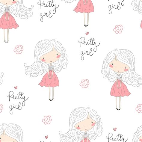 Mignonne Petite Fille Vector Illustration Mod Le Sans Couture Vecteur