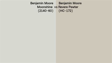 Benjamin Moore Moonshine Vs Revere Pewter Side By Side Comparison