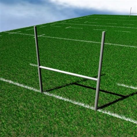 3d model rugby field grass