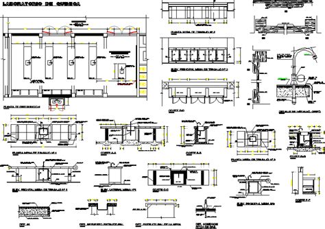 Sectional Detail Of A Chemistry Laboratory Dwg File Cadbull