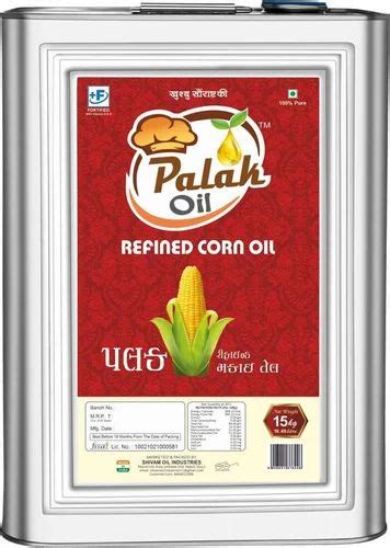 Palak Corn Oil Ltr Tin Packaging Size Litre Rich In Vitamin At