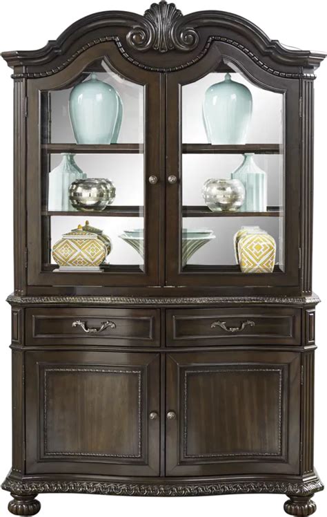 Whittington Dark Cherry Wood 2 Pc China Cabinet China Cabinet Wood Dining Room Set