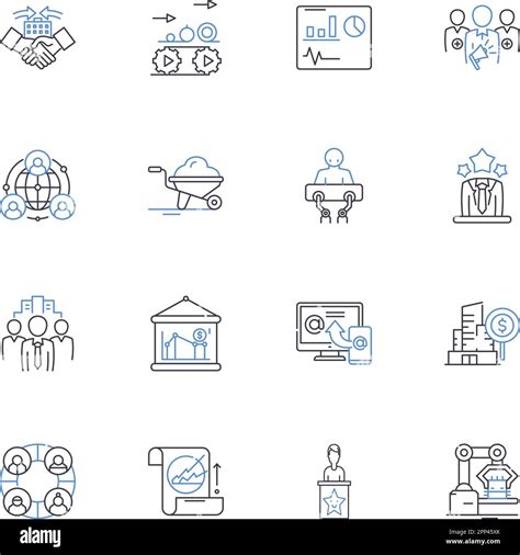 Market Analysis Line Icons Collection Demographics Trends Swot