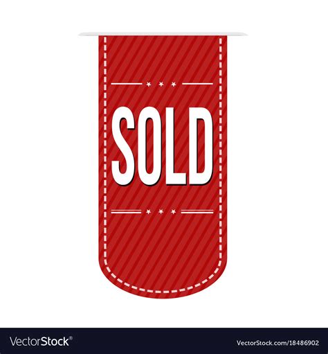 Sold banner design Royalty Free Vector Image - VectorStock