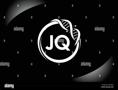 Letter Jq Monogram Alphabet In A Circle With Dna Genetics Logo Design