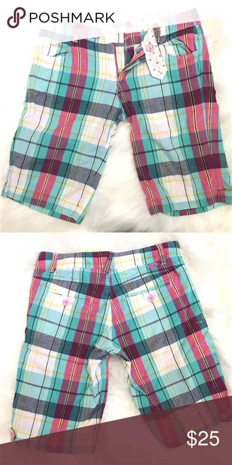 Roxy Plaid Bermuda Shorts Girls Sz 16 Short Girls Clothes Design