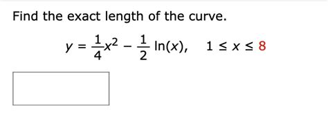 Answered Find The Exact Length Of The Curve Y Bartleby