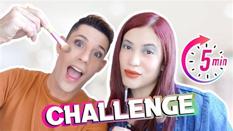 Makeup Challenge I Reto De Maquillaje En 5 Minutos El Curucuteo Youtube