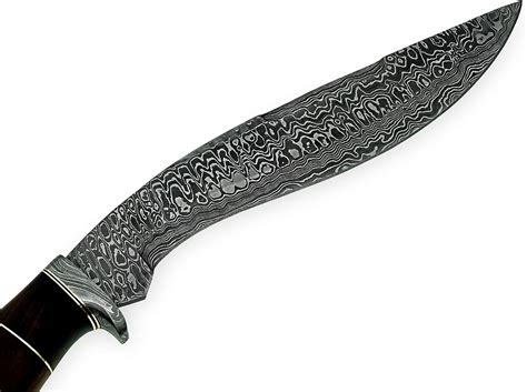 Poshland Rg Cuchillo Kukri De Acero De Damasco Hecho A Mano Mango