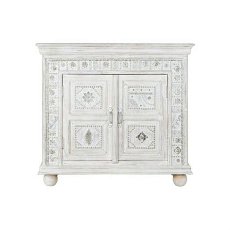 Commode Thyann Aluminium Blanc Bois De Manguier 101 X 40 X 95 Cm