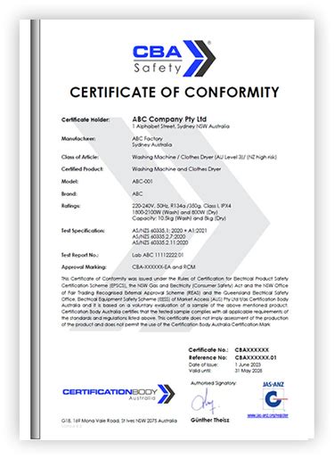 Search For A Certificate Certification Body Australia Cba