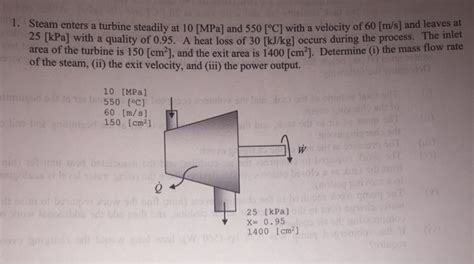 Solved 1 Steam Enters A Turbine Steadily At 10 Mpa And