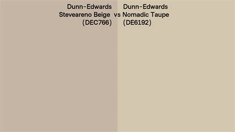 Dunn Edwards Steveareno Beige Vs Nomadic Taupe Side By Side Comparison