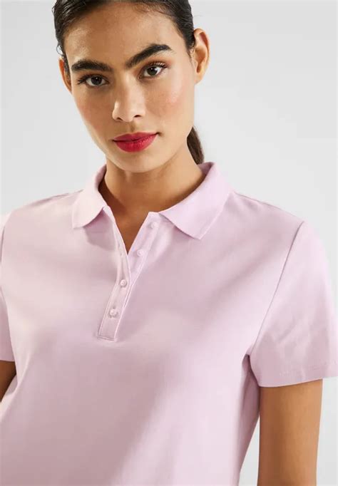 STREET ONE Polo De Couleur Unie Pour Femmes En Rose STREET ONE