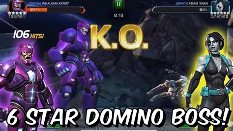 Sentinel Vs 6 Star Domino Alliance War Boss Node 29 Medusa Fights Marvel Contest Of