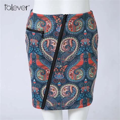 Women Autumn Winter Suede Skirts Sexy Mini Pencil Flower Printed Zipper