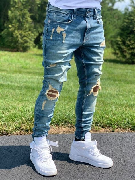 Pin By Swae Lee On Hacking B Jordan Mens Outfits Ripped Jeans Men