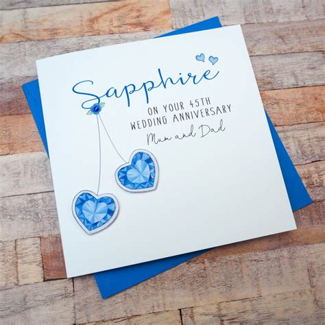 Personalised Sapphire Wedding Anniversary Card 45th Or 65th Just For